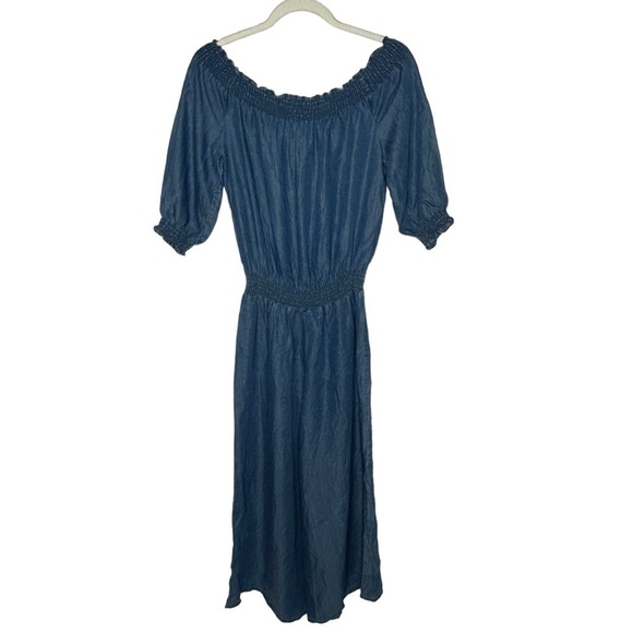 Walter Baker Chambray Wide Leg Off Shoulder Jumpsuit NWT - Picture 3 of 12